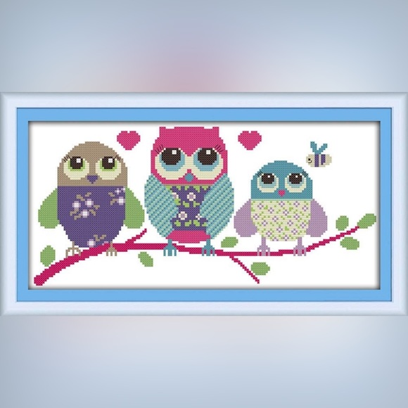 Maydear Other - Cartoon Owls Stamped Cross Stitch Kit